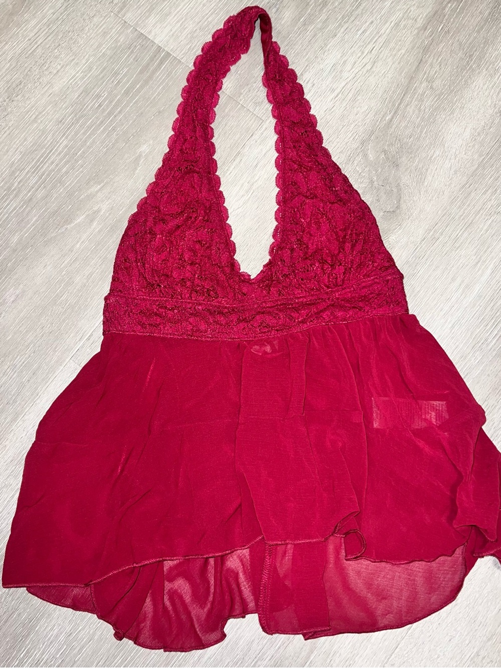 Kimchi Blue Lace Halter Babydoll Top
